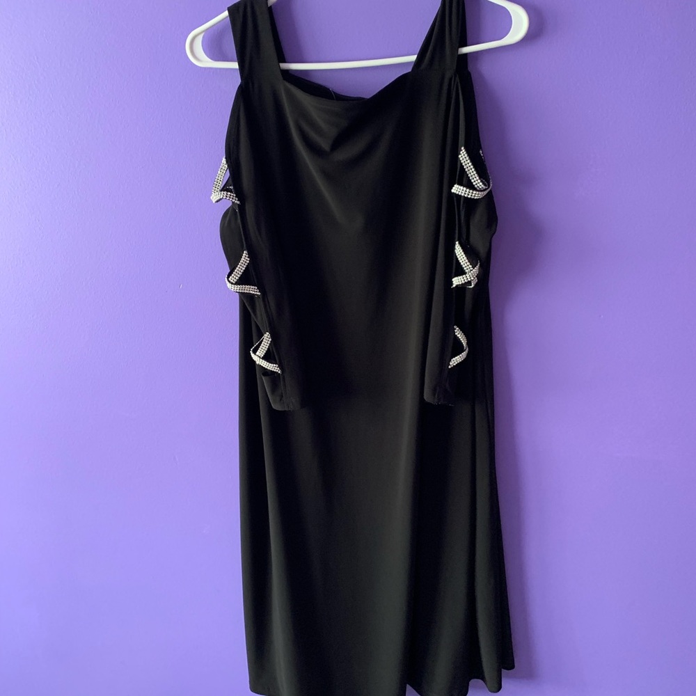 Black dress with silver rhinestones sleeves